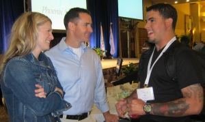 The Crowthers listen as Alex Trevino(r), burn survivor, shares his story at WBC 2013.